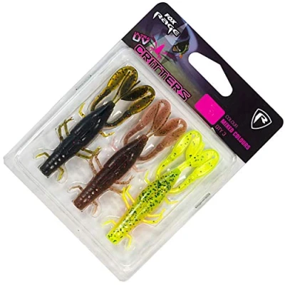 Image de Fox Rage Critters UV Mixed Colour Packs 3pcs Colours 9cm Leurre souples