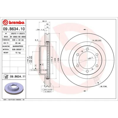 Afbeelding van Brembo Remschijf 09.B634.11