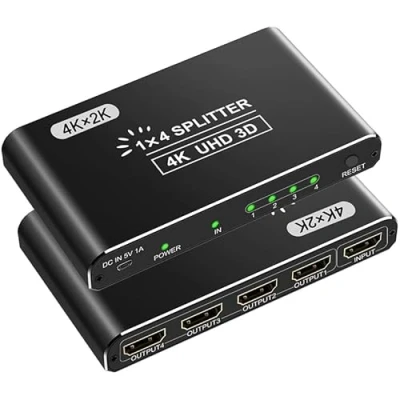Afbeelding van HDMI 4K UHD splitter 1 in 4 uitgangen voor tv speler