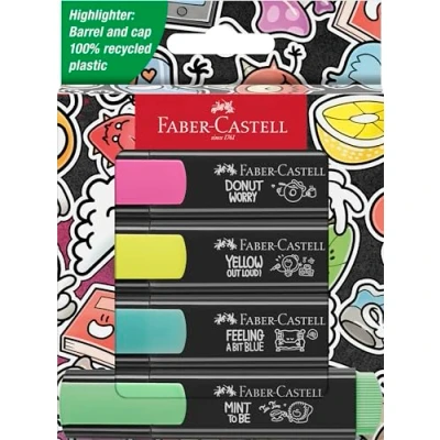Afbeelding van Tekstmarkers Faber Castell 46 Graffiti 4 stuks in karton etui