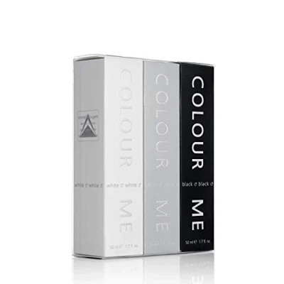 Afbeelding van Colour Me White/Silver/Black Fragrance for Men 50ml Eau de Toilette, by Milton Lloyd, (3x50ml)