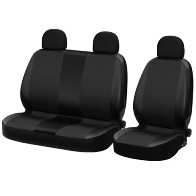 Afbeelding van WOLTU AS7323 stoelhoes voor bestelwagen stoel hoes van polyester en imitatie leer, zwart/grijs