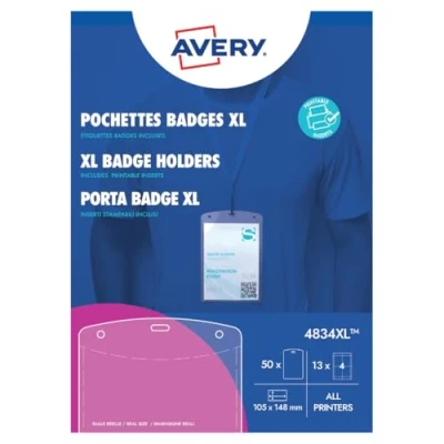Afbeelding van Avery grote badge, ft 10,5 x 14,8 cm, inclusief inserts, doos van 50 stuks badge