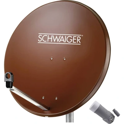Afbeelding van Schwaiger satellietinstallatie voor 1 satelliet satellietschotel 80 cm, steenrood, LNB aansluiting