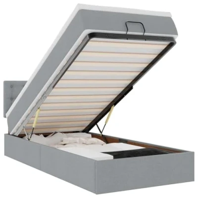 Afbeelding van vidaXL Bed met matras 90x200 cm stof lichtgrijs