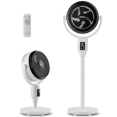 Afbeelding van Pro Breeze Airflo Staande ventilator, hybride, 108 cm, stil, 29 dB, met afstandsbediening, oscillatie 135/100, 9 snelheden, led display, uurs timer, energiebesparend, ideaal voor slaapkamer