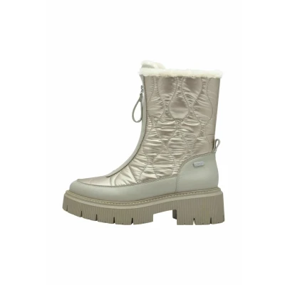 Afbeelding van Marco Tozzi Snowboots, Dames, Maat: 42, Taupe met comb Textiel/ synthetisch