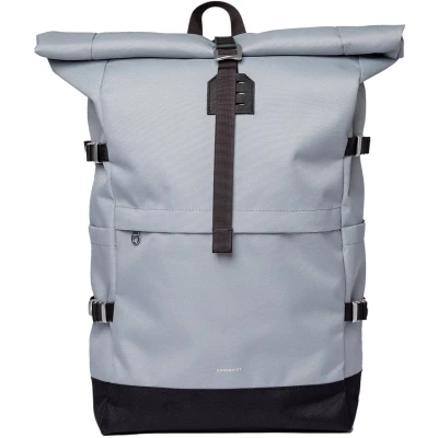 Afbeelding van Sandqvist Icon Rolltop laptop rugzak L ice blue with black leather