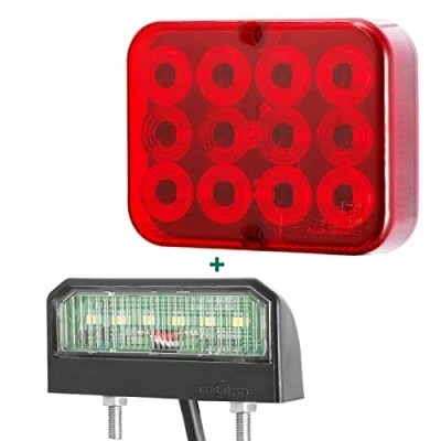 Afbeelding van AGRISHOP 1 stuk 12/24v led mistlamp achter rood, plaat verlichting waterdicht voor vrachtwagen caravan tractor goedgekeurd