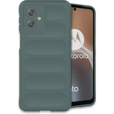Afbeelding van iMoshion Hoesje Geschikt voor Motorola Moto G54 Siliconen EasyGrip Backcover Donkergroen