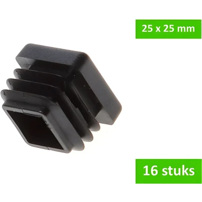 Afbeelding van DELTAFIX insteekdop 25 x mm zwart kunststof 16 STUKS