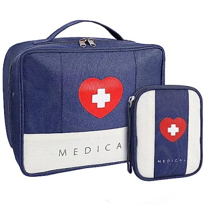 Afbeelding van Romon 2 delige lege EHBO set, waterdicht, draagbare medische tas, medicijntas, noodtas met grote capaciteit, medicijnopbergtas voor thuis, kantoor, reizen