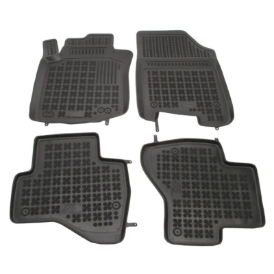 Afbeelding van REZAW PLAST 201211 Vloermatset Rubber voor en achter 4 Zwart Op maat gemaakt CITROËN: C1 I, TOYOTA: Aygo