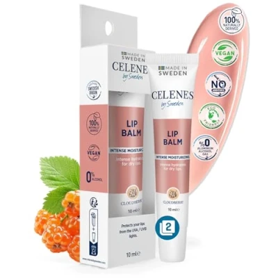 Afbeelding van Celenes by Sweden Intensief Hydraterende Lippenbalsem met Moerasbes 10 ml (2 pack) Voedend en Kalmerend, Natuurlijk Vegan, Alcoholvrij, voor Zachte Beschermde Lippen
