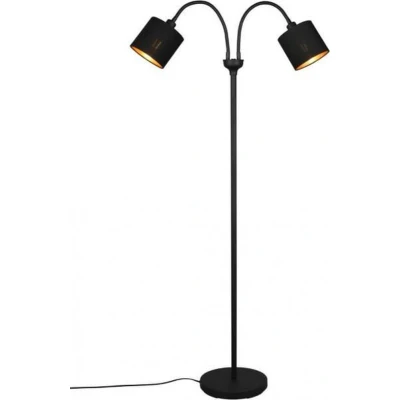 Afbeelding van REALITY Leuchten Tommy Vloerlamp 2x E14 Mat Zwart Goud