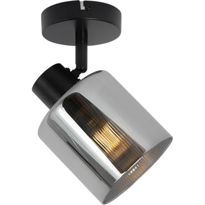 Afbeelding van QAZQA laura Art Deco Wand en Plafondspot Spotje Opbouwspot 1 lichts L 12 cm Grijs Woonkamer Slaapkamer Keuken