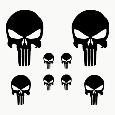 Afbeelding van Autodomy Schedel Stickers Pack van 8 stuks voor auto of motorfiets (zwart)