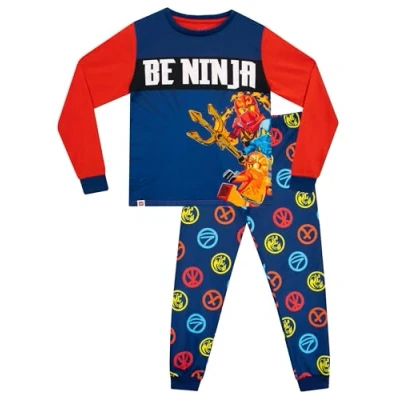 Afbeelding van LEGO Ninjago Pyjama, pyjamasets voor jongens, lange mouwen, kleding Blauw