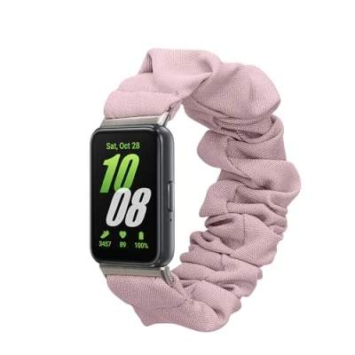 Afbeelding van kwmobile elastisch bandje voor smartwatch geschikt Samsung Galaxy Fit 3 Horlogebandje van katoen In lavendel