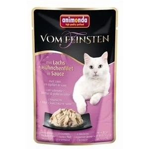 Afbeelding van 18 x 50 g Animonda Vom Feinsten Adult in saus zalm + kipfilet nat kattenvoer
