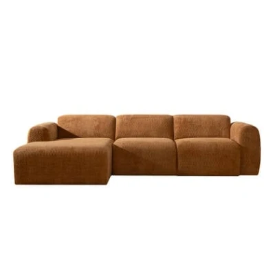 Afbeelding van Bronx71 Hoekbank Maine bouclé stof terracotta links