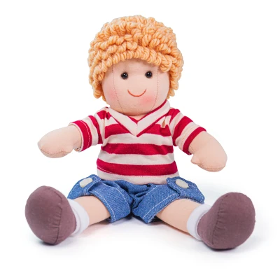 Afbeelding van Bigjigs stoffen pop Harry jongen jongenspop 28 cm