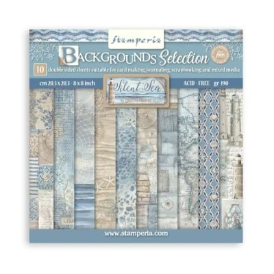 Afbeelding van Stamperia Silent Sea 8x8 Inch Paper Pack Backgrounds Selection (SBBS126)