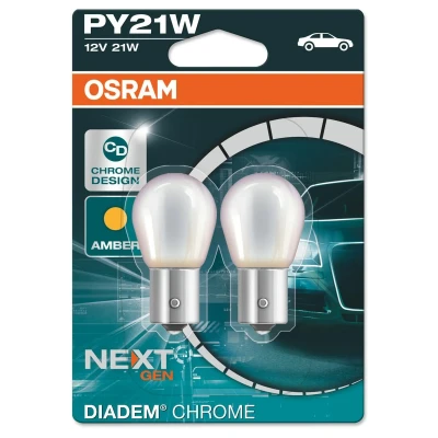 Afbeelding van Osram PY21W Gloeilamp 12V 21W Diadem Chrome BAU15s 2 stuks