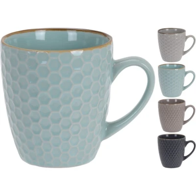 Afbeelding van Set van koffiekopjes Excellent Houseware Geometrisch Keramiek 4 Onderdelen 300 ml