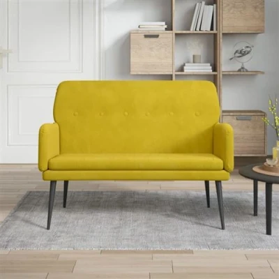 Afbeelding van vidaXL Bankje 108x79x79 cm fluweel geel