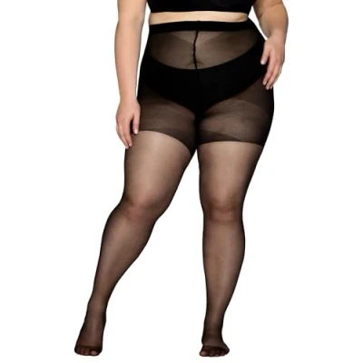 Afbeelding van Vogue Curvy transparante panty, 20 denier, grote maat/grote maat, mat, 1 paar, Zwart 1210