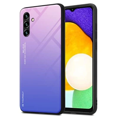 Afbeelding van Cadorabo Hoesje geschikt voor Samsung Galaxy A13 5G in ROZE BLAUW Tweekleurige beschermhoes van TPU silicone Case Cover en achterzijde gehard glas