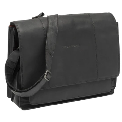 Afbeelding van New Looxs Fellini Laptoptas Fietstas Leer 15 inch Laptopvak 18 liter Zwart