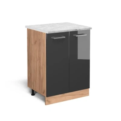 Afbeelding van Vicco Keukenonderkast R Line, Antraciet Hoogglans/Krachtige eik goud, 60 cm WB Marmer