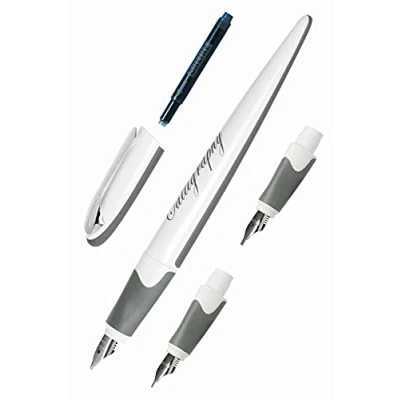 Afbeelding van ONLINE Kalligrafieset I vulpen Air wit kalligrafieveren in 3 lijndiktes 0,8 / 1,4 1,8 mm standaard inktpatronen of converter cadeauset voor kalligrafie fans