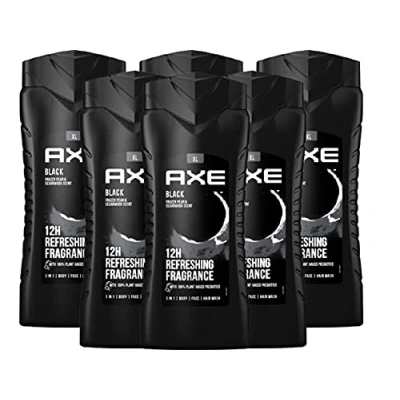 Afbeelding van AXE Set van 6 3 in 1 Black XL Douchegel en shampoo voor langdurige frisheid geur mannen vrouwen het gezicht Dermatologisch getest (6 x 400 ml)