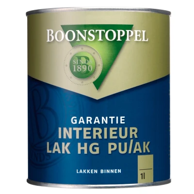 Afbeelding van Boonstoppel Garantie Interieur Lak HG PU/AK 1 liter Hoogglansverf voor hout binnen (waterbasis)