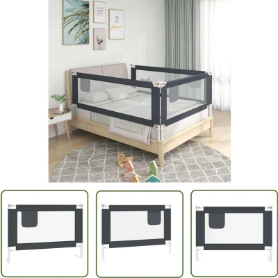 Afbeelding van vidaXL Bedhekje peuter 90x25 cm stof donkergrijs