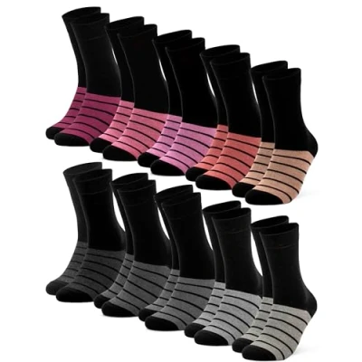 Afbeelding van Occulto Kleurrijke damessokken 10 stuks (model: Laura), grijs roze