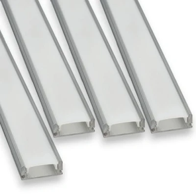 Afbeelding van Jandei 4 stuks aluminium profielen 1 meter lang voor De installatie van ledstrips op het oppervlak, led lichtkanaal met semi transparante diffuser. set bevat afdekkingen en montageclips