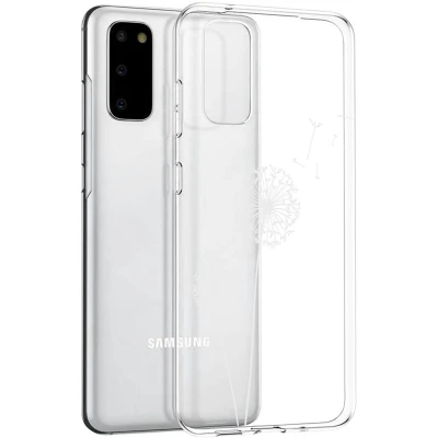 Afbeelding van iMoshion hoesje Geschikt voor Samsung Galaxy S20 Siliconen Design Wit / Transparant Dandelion