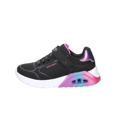 Afbeelding van Skechers Uno Lite 2.0 Vivid Metallic Sneakers voor meisjes, zwart.