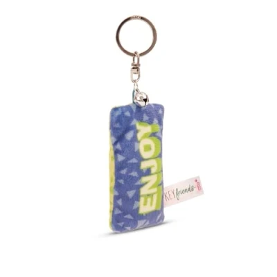 Afbeelding van Sleutelhanger Mini Pluche Kussen Enjoy 8cm met Bel