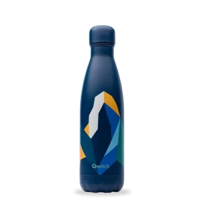 Afbeelding van Qwetch Thermosfles, Altitude blauw, 500 ml, drinkfles voor onderweg van roestvrij staal, 24 uur koud en 12 warm, waterdicht, BPA vrij herbruikbaar, thermosfles sport, reizen, kantoor,