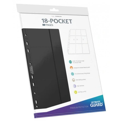 Afbeelding van Ultimate Guard 18 Pocket Pages Side Loading Black (10 stuks)