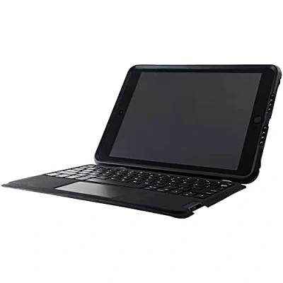 Afbeelding van Otterbox UnlmitED Toetsenbordhoes voor iPad 10,2 inch (7e generatie/8e generatie), schokbestendig, bescherming met Frans toetsenbord, getest volgens militaire normen, zwart/transparant, levering