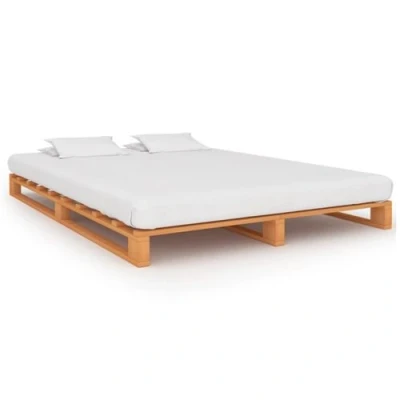 Afbeelding van Bedframe pallet massief grenenhout bruin 200x200 cm