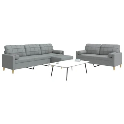 Image de vidaXL Ensemble de canapés 3 pcs repose pied et coussins décoratifs3278343