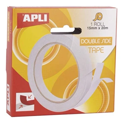 Afbeelding van APLI 17723 dubbelzijdig plakband 15 mm x 20 m