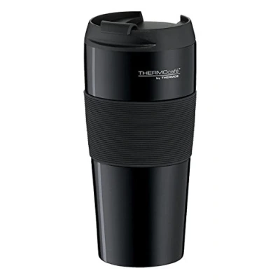 Afbeelding van ThermoCafé by THERMOS 4056.205.040 thermopro thermosbeker, 0,4 l, roestvrij staal, zwart, 8,5 x 18 cm